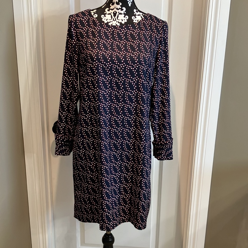 Banana Republic Navy and Pink Patterned Dress